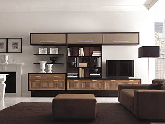 Mur de rangement en noyer sur mesure Convivio contemporain Martini Interiors usine MARTINI INTERIORS de l'Italie