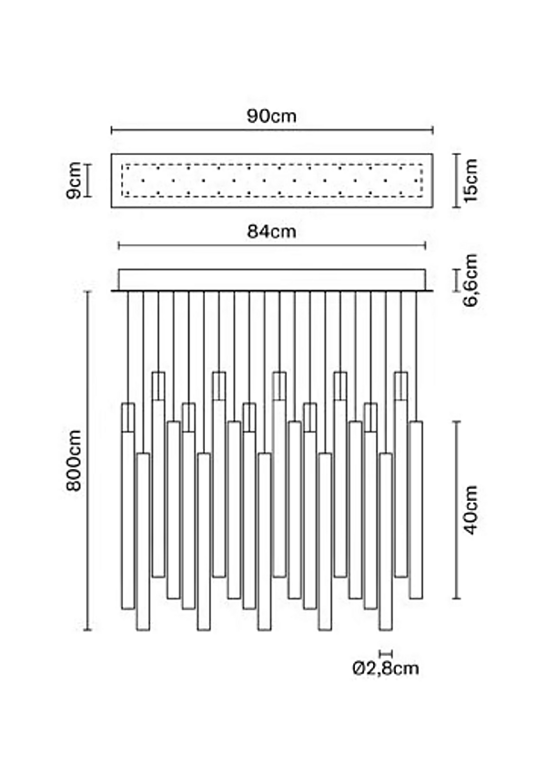 Suspension en verre borosilicate LED multispot Tooby Fabbian usine Fabbian de l'Italie. Foto №10