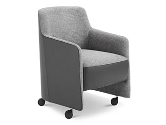 Fauteuil en tissu et cuir avec roulettes Gill I 4 Mariani