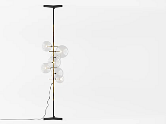 Lampe sur pied en cristal soufflé Bolle Verticale Gallotti&Radice usine Gallotti & Radice de l'Italie