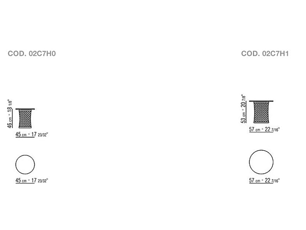 Table d'appoint ronde en acier inoxydable et PVC Oasis FLEXFORM 02C7H0, 02C7H1 usine FLEXFORM de l'Italie. Foto №3
