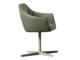 Fauteuil en cuir avec accoudoirs et base à 4 branches Eforma ERA usine Eforma de l'Italie