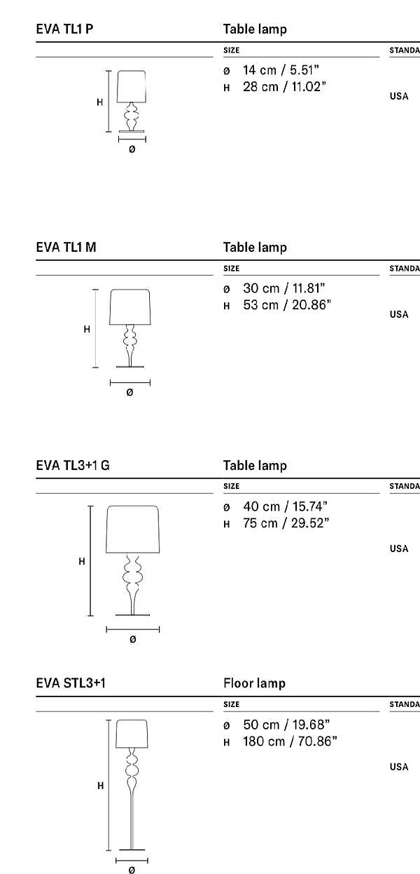 Lampe de table MASIERO (EMME PI LIGHT) eva tl1 m usine MASIERO (EMME PI LIGHT) de l'Italie. Foto №2