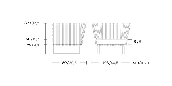 Fauteuil de jardin avec accoudoirs en aluminium KETTAL Bitta usine KETTAL de l'Italie. Foto №7