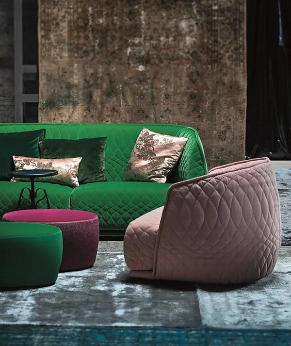 Fauteuil en tissu avec accoudoirs Moroso Redondo usine Moroso de l'Italie. Foto №4
