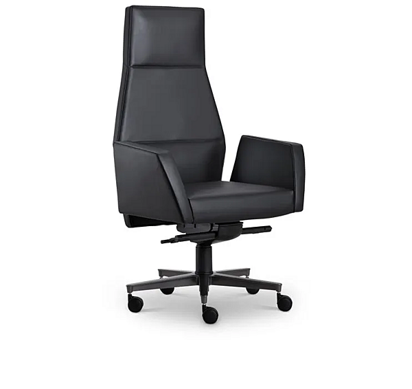 Chaise de direction pivotante en cuir avec dossier haut Kefa I 4 Mariani usine i 4 Mariani de l'Italie. Foto №2
