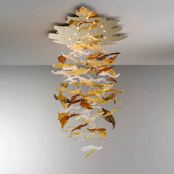 Suspension en verre de Murano fait main feuilles d'automne MULTIFORME SS7680-AK usine MULTIFORME de l'Italie. Foto №2
