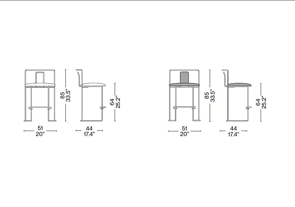 Tabouret de bar avec repose-pieds Gaja en bois CASSINA usine CASSINA de l'Italie. Foto №2