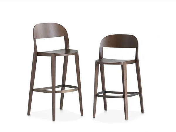 Tabouret haut en frêne avec dossier Potocco Minima 949 A 949/A usine POTOCCO de l'Italie. Foto №2