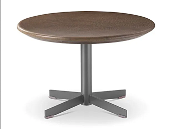 Table basse ronde en cuir pour salon I 4 Mariani Oyster