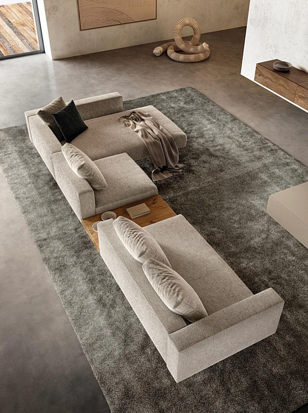 Canapé modulable en tissu avec méridienne AIR 2687 LAGO 2687 usine LAGO de l'Italie. Foto №2