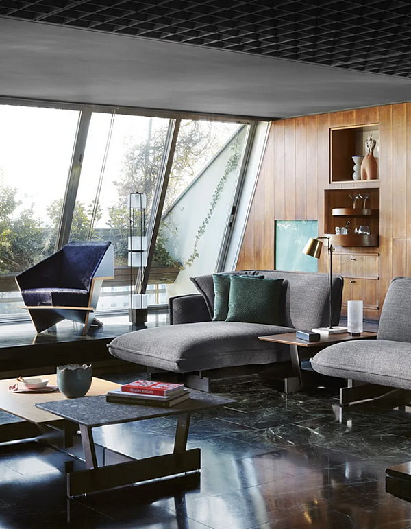 Canapé d'angle en tissu système Beam CASSINA 550 usine CASSINA de l'Italie. Foto №10
