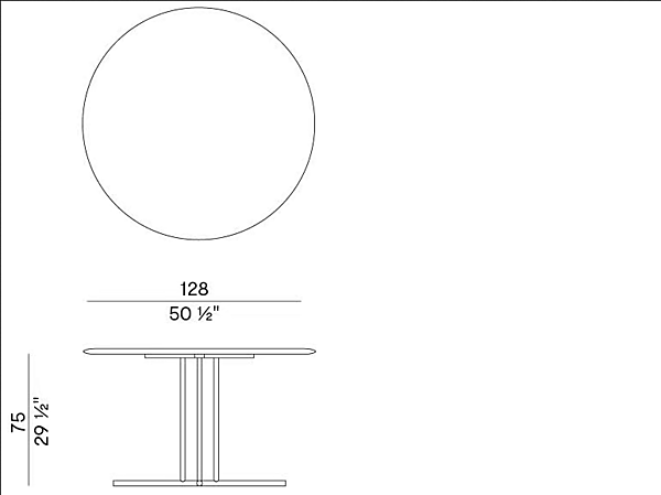 Table ronde en frêne et métal Graphic 955 TGC Potocco 955/TGC usine POTOCCO de l'Italie. Foto №6