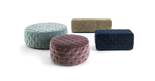 Pouf rond en tissu capitonné Frigerio Miller usine Frigerio de l'Italie. Foto №2