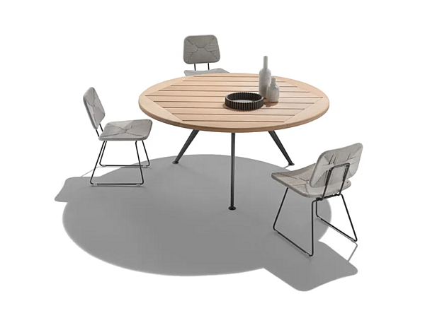 Table de jardin ronde en iroko Zefiro extérieur FLEXFORM usine FLEXFORM de l'Italie. Foto №3