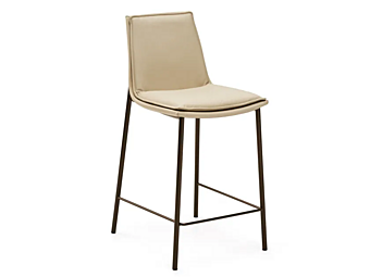 Tabouret en cuir avec dossier Lara Eforma usine Eforma de l'Italie
