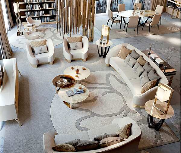 Table basse ronde en marbre pour salon Symphony Infinity Bizzotto Italia usine Bizzotto Italia de l'Italie. Foto №3