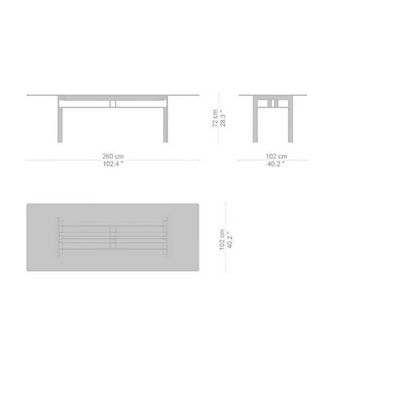 Table rectangulaire en bois Doge CASSINA usine CASSINA de l'Italie. Foto №14