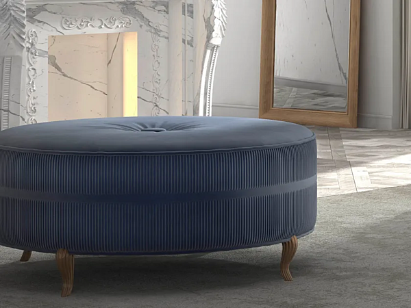 Pouf rond en tissu rembourré CASA +39 Prestige 2 C22604 usine CASA +39 de l'Italie. Foto №1