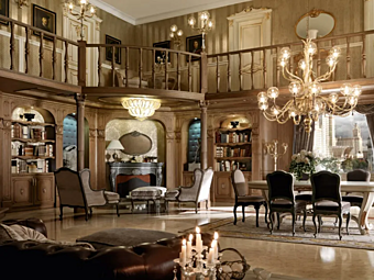 Boiserie en noyer avec éclairage intégré Mosca Martini Interiors usine MARTINI INTERIORS de l'Italie