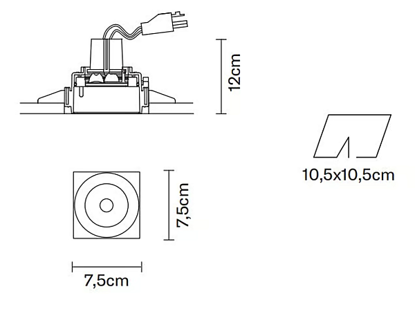 Projecteur encastré en métal Fabbian Tools usine Fabbian de l'Italie. Foto №19