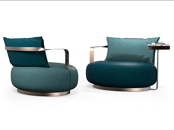 Fauteuil en tissu et cuir Botero CORTEZARI 739 usine CORTE ZARI de l'Italie. Foto №1