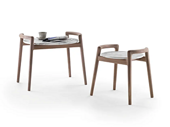 Table basse ronde en bois Ascanio FLEXFORM usine FLEXFORM de l'Italie