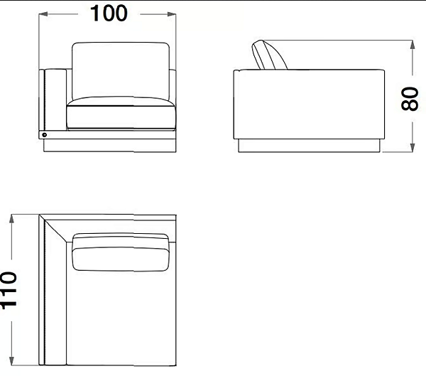 Canapé d'angle en cuir et tissu Sesto Senso CPRN HOMOOD S550, S552DX/SX, S553, S554, S555 usine CPRN HOMOOD de l'Italie. Foto №10