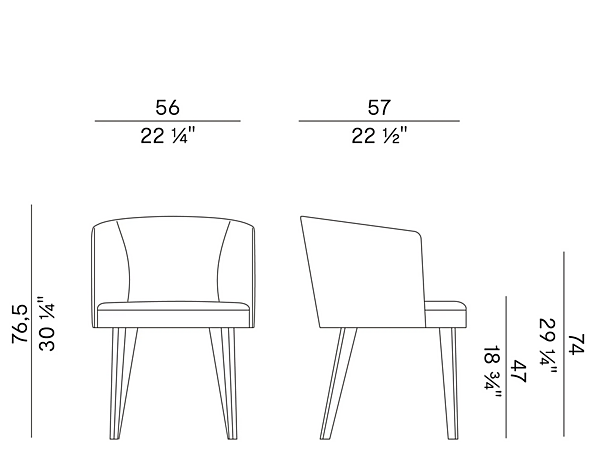 Fauteuil en tissu avec accoudoirs Potocco collection Lena 903 P 903/P usine POTOCCO de l'Italie. Foto №4