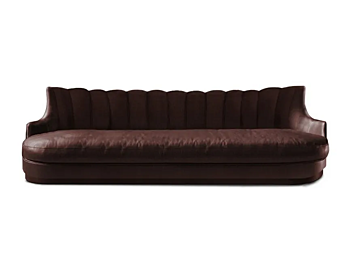 Canapé en cuir trois places prune BRABBU PLUM