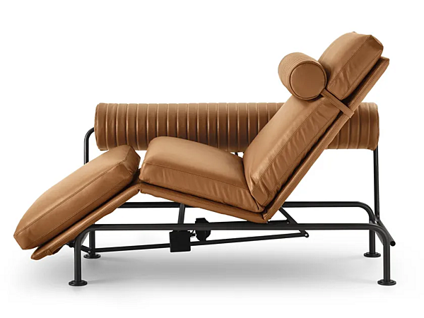 Chaise longue en cuir avec dossier rembourré i 4 Mariani Up Down usine i 4 Mariani de l'Italie. Foto №1