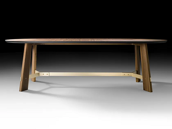 Table ovale en MDF et noyer Edison Black Tie EDI22C, EDI26C usine Black Tie de l'Italie. Foto №2