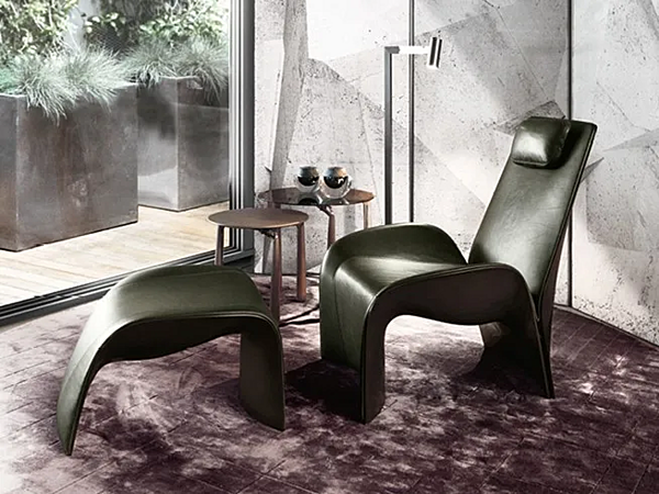 Fauteuil en cuir EVA GIORGETTI 66910, 66911 usine GIORGETTI de l'Italie. Foto №3