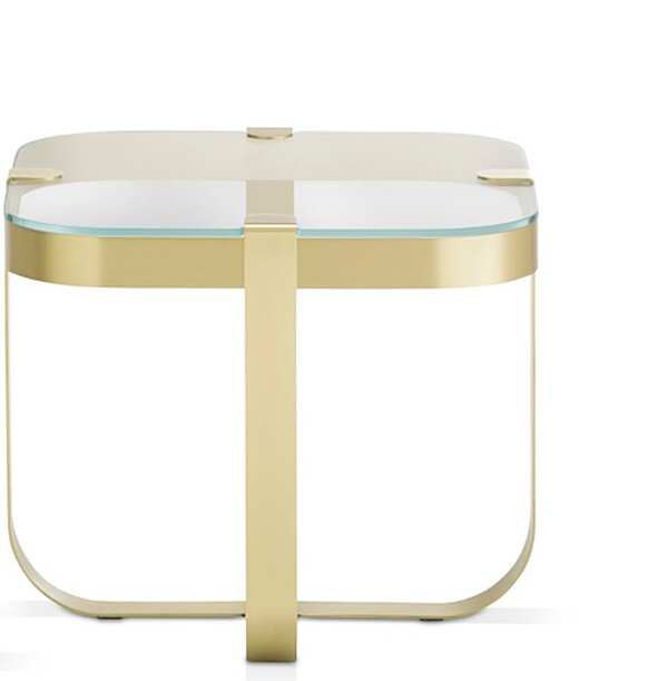 Table basse carrée en verre et fer collection Ring Saba usine SABA de l'Italie. Foto №1