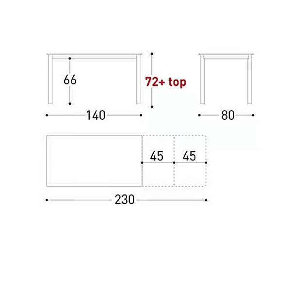 Table de jardin rectangulaire en aluminium laqué VARASCHIN 244T1 usine VARASCHIN de l'Italie. Foto №14