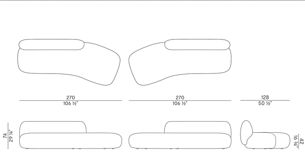 Canapé modulable en tissu Jade 953 D Potocco 953/D usine POTOCCO de l'Italie. Foto №15