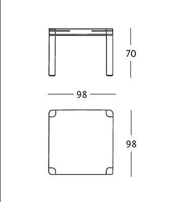 Table de jeu carrée en bois pour poker ZANOTTA usine ZANOTTA de l'Italie. Foto №3