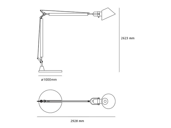 Lampe sur pied LED à bras articulé Tolomeo XXL extérieure Artemide 1532150A, 1535150A usine Artemide de l'Italie. Foto №6