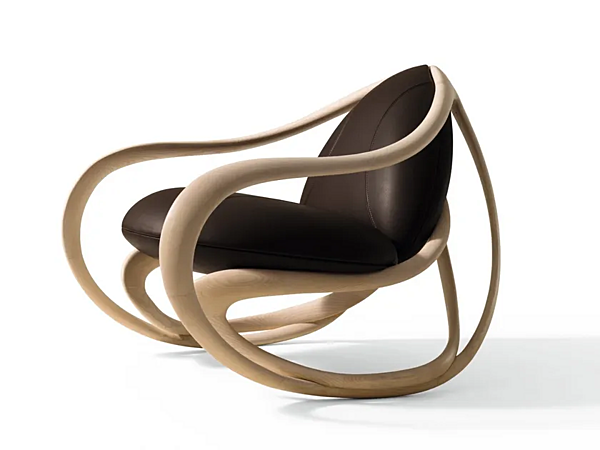 Fauteuil à bascule avec accoudoirs en tissu GIORGETTI MOVE 69810 usine GIORGETTI de l'Italie. Foto №1