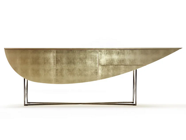 Table console rectangulaire en feuille d'or avec tiroirs ERBA ITALIA collection Nessun Dorma usine ERBA ITALIA de l'Italie. Foto №2