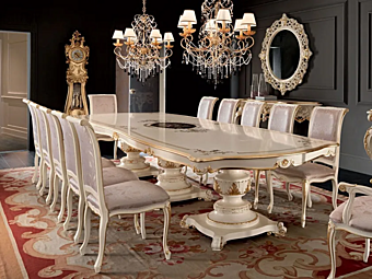 Table rectangulaire en bois massif Modenese Luxury Interiors 11114 Table rectangulaire en bois massif Modenese Luxury Interiors 11114 usine MODENESE GASTONE de l'Italie