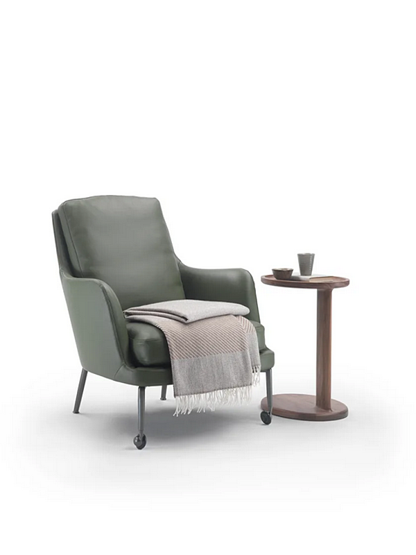 Fauteuil en cuir avec roulettes Marley FLEXFORM usine FLEXFORM de l'Italie. Foto №2
