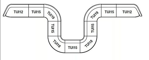 Canapé modulable courbé en tissu Kristalia Tuile System usine Kristalia de l'Italie. Foto №2