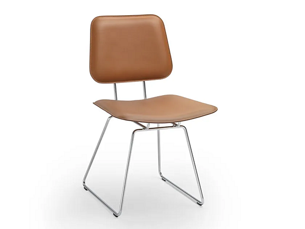 Chaise en cuir tanné à base traînante FLEXFORM Echoes S H usine FLEXFORM de l'Italie. Foto №1