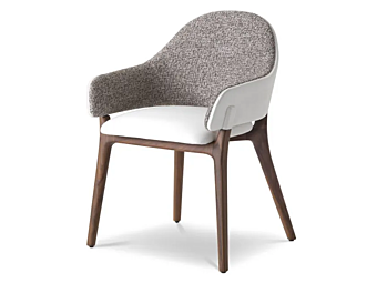 Fauteuil rembourré en tissu et cuir avec accoudoirs LIV i 4 Mariani
