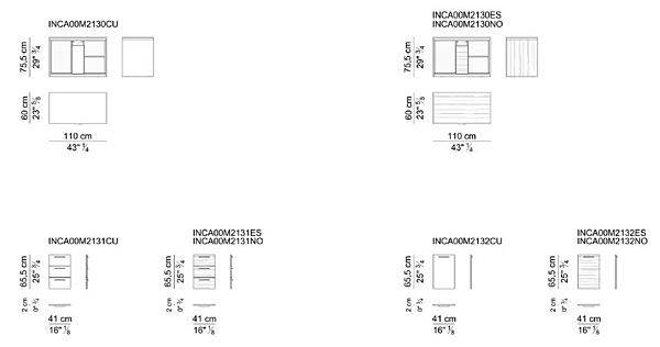 Unité de rangement en bois pour bureau avec plateau réglable en hauteur INCA i 4 Mariani usine i 4 Mariani de l'Italie. Foto №5
