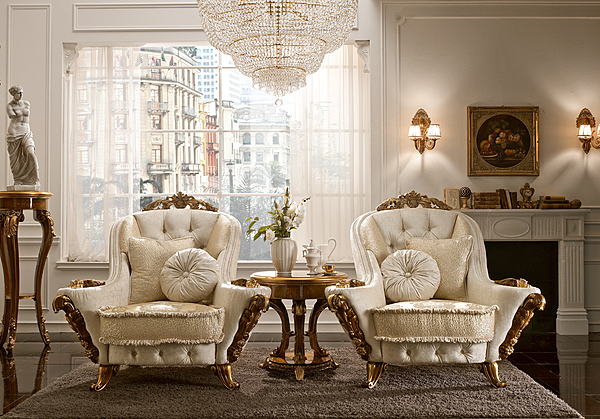 Fauteuil en tissu capitonné avec accoudoirs Dolcevita A.R. Arredamenti 281 usine A.R.ARREDAMENTI SRL de l'Italie. Foto №3