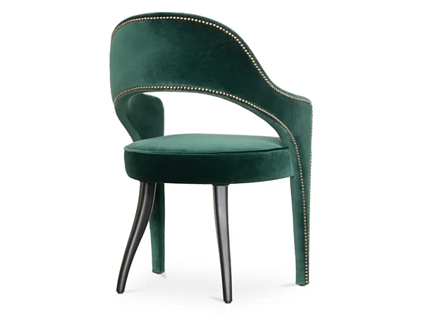 Fauteuil en velours rembourré avec accoudoirs BRABBU Tellus usine BRABBU de l'Italie. Foto №3