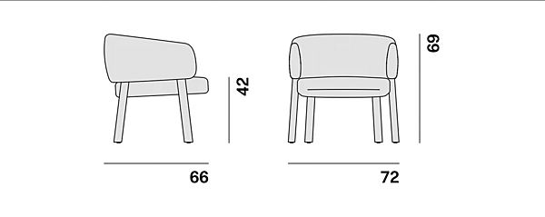 Fauteuil en tissu avec accoudoirs Aretha BROSS 1815 usine BROSS de l'Italie. Foto №4