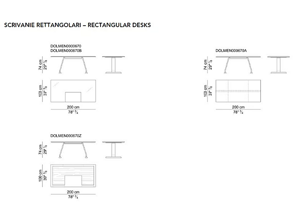 Bureau exécutif en bois avec tiroirs Dolmen i 4 Mariani usine i 4 Mariani de l'Italie. Foto №4